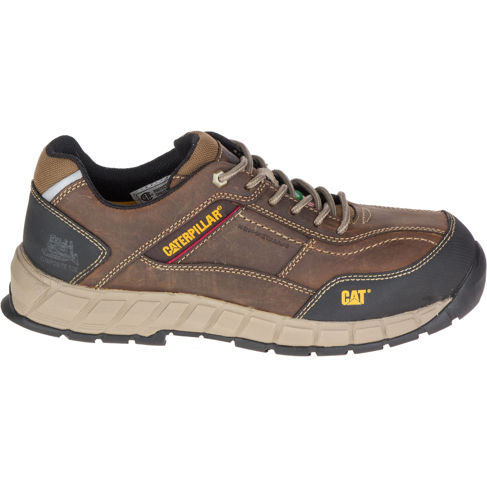 Caterpillar Men's Streamline Leather Csa Composite Toe Work Shoes Dark Beige CAT-74205